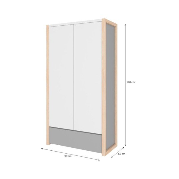 Hall kaheukseline riidekapp Pinette - BELLAMY-image-2