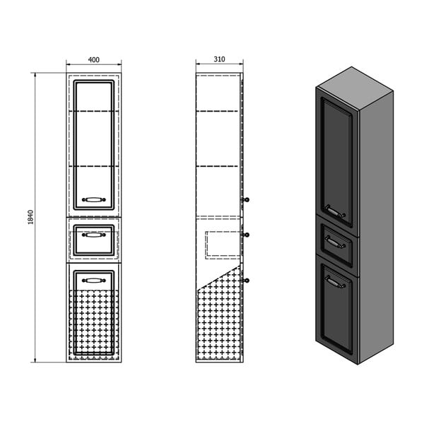 Valge vannitoakapp 40x184 cm Favolo - Sapho-image-4