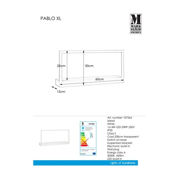 Valge seinalamp Pablo - Markslöjd-image-2