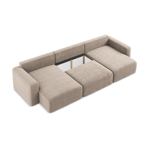 Beež šenilldiivanvoodi/panipaigaga nurgadiivan (U-kujuline) Kona - Makamii-image-4