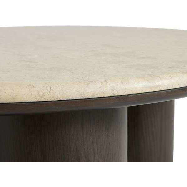 Ümmargune kohvilaud marmorist pealispinnaga tumedas naturaalses värvitoonis, ø 90 cm Piazze - Unique Furniture-image-4