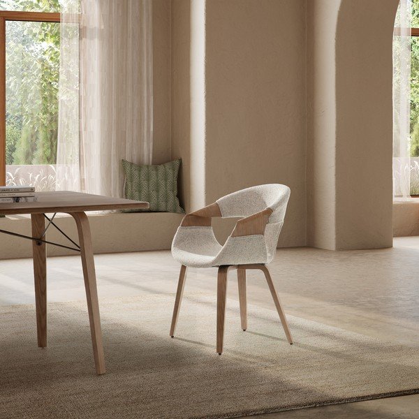 Beežid polsterdatud söögitoolid käetugedega, 2 tk komplektis Elif - MOME-image-1