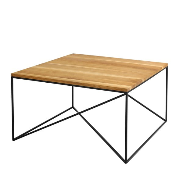 Konferenční stolek s černou konstrukcí a deskou v dekoru dubového dřeva Custom Form Memo, délka 80 cm