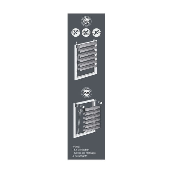 Helepruun tekstiilist ruloo päevaks ja ööks 60x90 cm Daynight - douceur d'intérieur-image-2