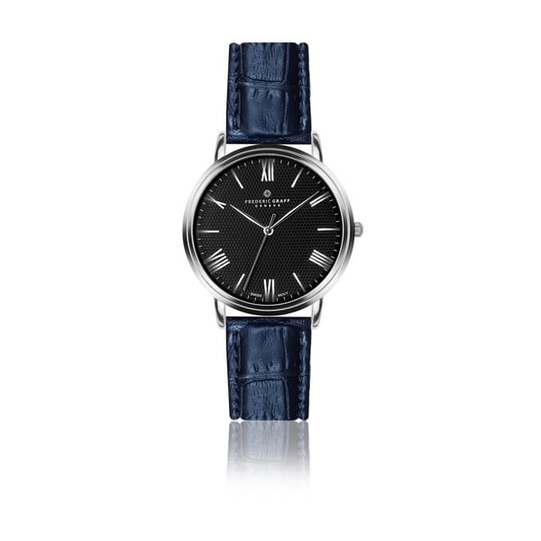 Pánské hodinky s páskem v modré barvě z pravé kůže Frederic Graff Dareo
