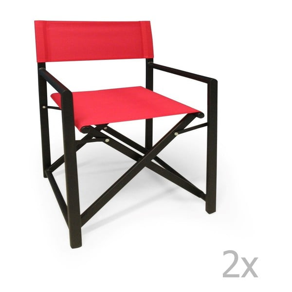 Sada 2 červených skládacích židlí Direct