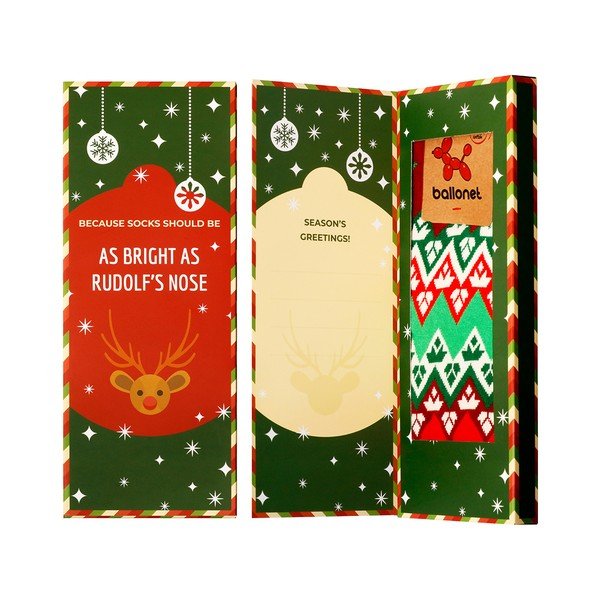 Ponožky v dárkovém balení Ballonet Socks Season's Greetings Socks Card with Flake, velikost 36 - 40-image-1