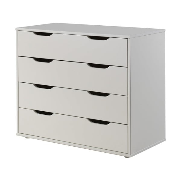 Valge kõrge männi täispuidust lastevoodi koos voodipõhja ja hoiuruumiga 90x200 cm Scott – Vipack-image-3