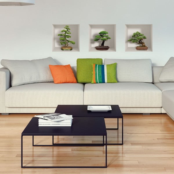 Komplekt 3 3D seinakleebist Bonzais - Ambiance-image-1