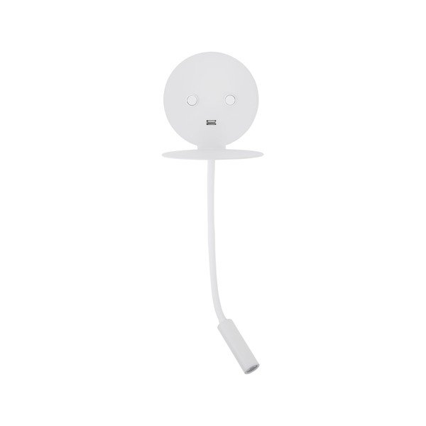 Valge alumiiniumist LED-seinalamp painduva konstruktsiooniga/USB-pordiga Eclip - Nova Luce