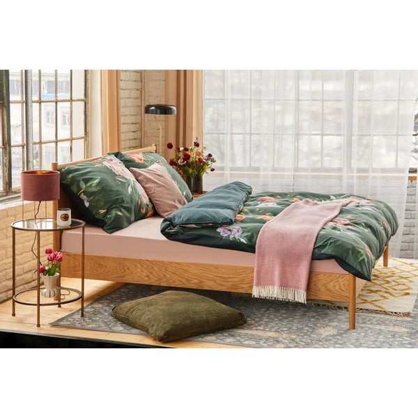 Tumeroheline puuvillasatiinist kaheinimese voodilina 200 x 200 cm Floret - Bonami Selection-image-1