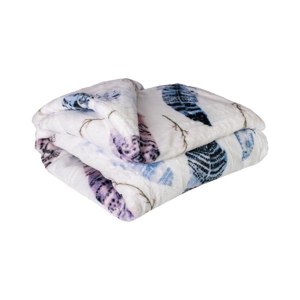 Valge mikroplüüsist tekk 200x150 cm Feather - My House-image-1