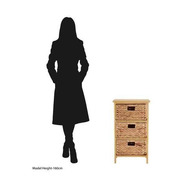 Kõrge täispuidust paulowniast kummut 41x70 cm - Premier Housewares-image-3