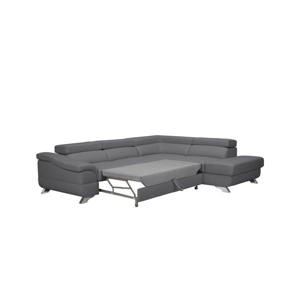 Šedá rozkládací pohovka s úložným prostorem Windsor & Co Sofas Gamma, pravá strana-image-3