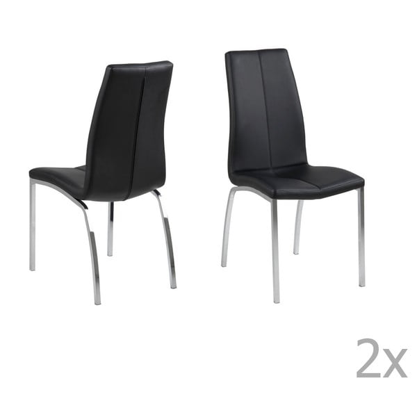 Sada 4 černých jídelních židlí Actona Asama