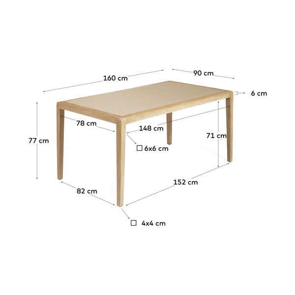 Söögilaud 90x160 cm Better - Kave Home-image-3
