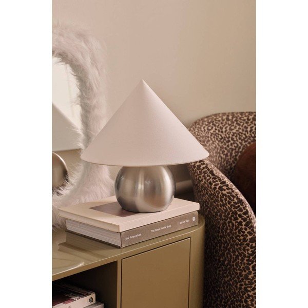 Valge/läikiv hõbedane kangast laualamp (kõrgus 38 cm) Connie - Ellos Home-image-2