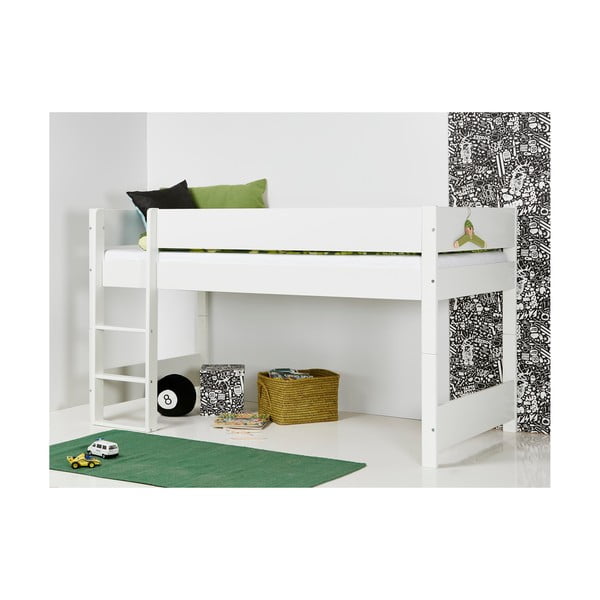 Bílá dětská patrová postel s bezpečnostními postranními pelestmi Manis-h Argos, 90 x 200 cm