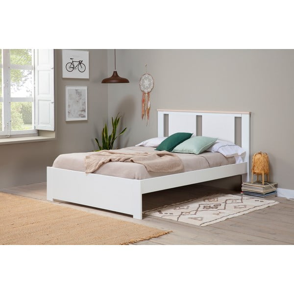 Valge kaheinimesevoodi 140x190 cm Enara - Marckeric-image-1