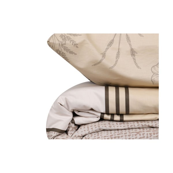 Beež puuvillane voodipesu üheinimesevoodile 140x200 cm Pine - Mijolnir-image-4