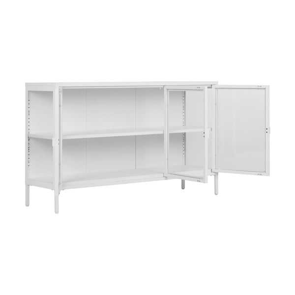 Valge metallist vitriinkapp 140x85 cm Brisbane - House Nordic-image-2