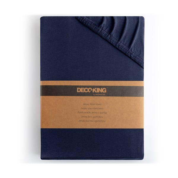 Tumesinine trikotaažist kummiga lina 160x200 cm Amber - Restilo-image-4