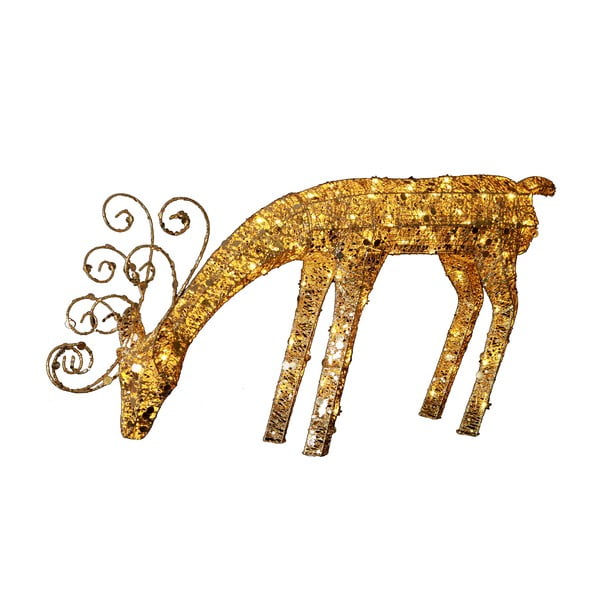 Svítící LED dekorace Best Season Golden Deer, výška 55 cm