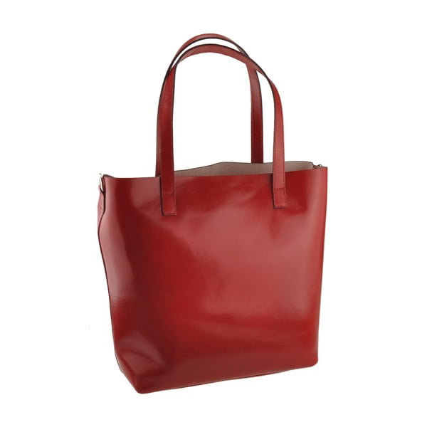 Červená kožená kabelka Florence Tangor 