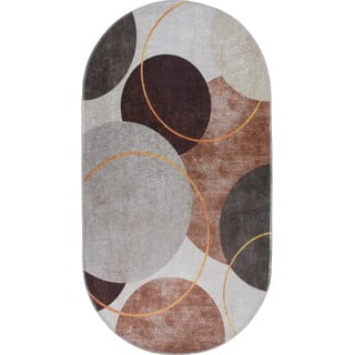 Pruun-kreem pestav vaip 80x120 cm Oval - Vitaus