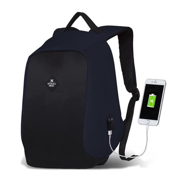 Tumesinine must USB-portiga seljakott My Valice SECRET Smart Bag - Myvalice