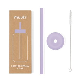 Silikoonist kõrs koos puhastusharja ja kaanega Pastel Lilac - Muuki