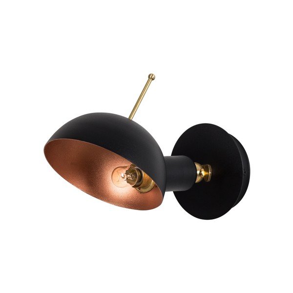 Černé nástěnné svítidlo s detailem ve zlaté barvě Way Wall Lamp Oglio-image-2