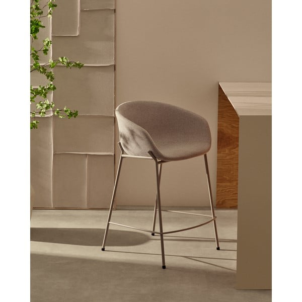 Beež baaritool (istme kõrgus 65 cm) Yvette - Kave Home-image-1