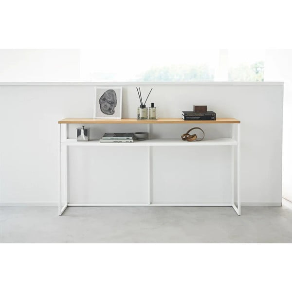 Valge-helepruun tuhkpuidu spooniga konsoollaud 20,5x126 cm Tower - YAMAZAKI-image-2