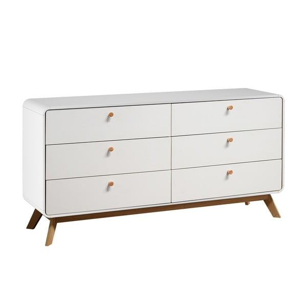 Valge madal kummut 150x74 cm Caitlin - Støraa-image-1