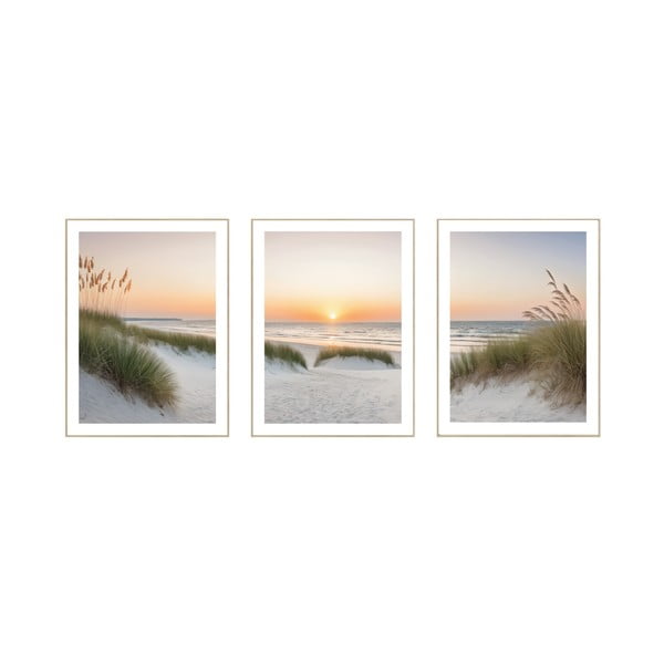 Maalid 3tk komplektis 30x40 cm Sunrise on the Beach