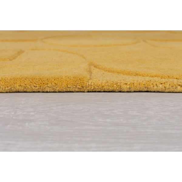 Kollane villane ümmargune vaip ø 160 cm Gigi - Flair Rugs-image-3