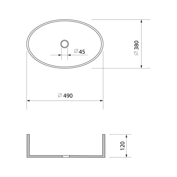 Must klaasist valamu 49x38 cm Nobal - Sapho-image-2
