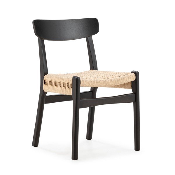 Mustad kummipuust söögitoolid, 2 tk komplekt Biel - MOME