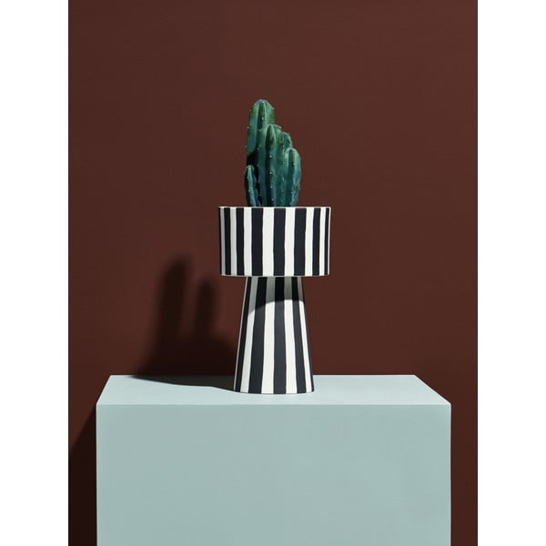 Černo-bílá keramická váza OYOY Toppu, ⌀ 24 cm-image-2