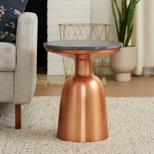Ümmargune abilaud marmorist pealispinnaga ø 48 cm Amira - Premier Housewares-image-2