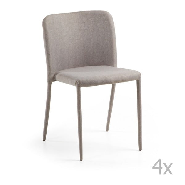 Sada 4 šedých židlí La Forma Katanya