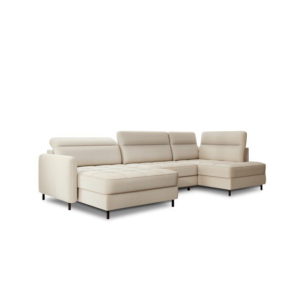 Beež sametist lahtikäiv/sahtliga nurgadiivan (parem nurk/U-kujuline) Berrto – ELTAP-image-2