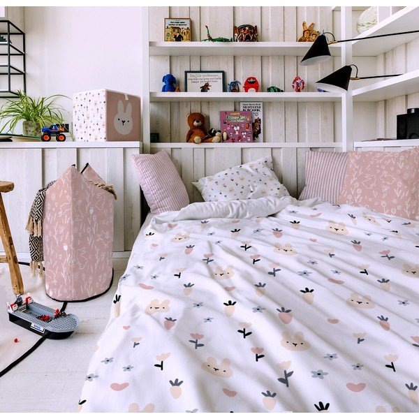 Voodipesu puuvillasest satiinist 130x100 cm Sweet Bunnies - Butter Kings-image-1