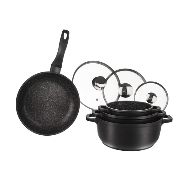 4-osaline toidunõudekomplekt 3 klaasist kaanega Grande - Orion-image-3