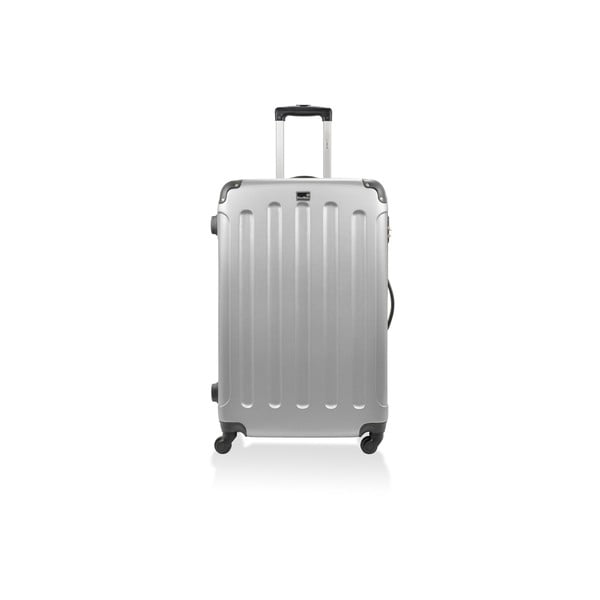 Stříbrný cestovní kufr na kolečkách Bluestar, 114 l