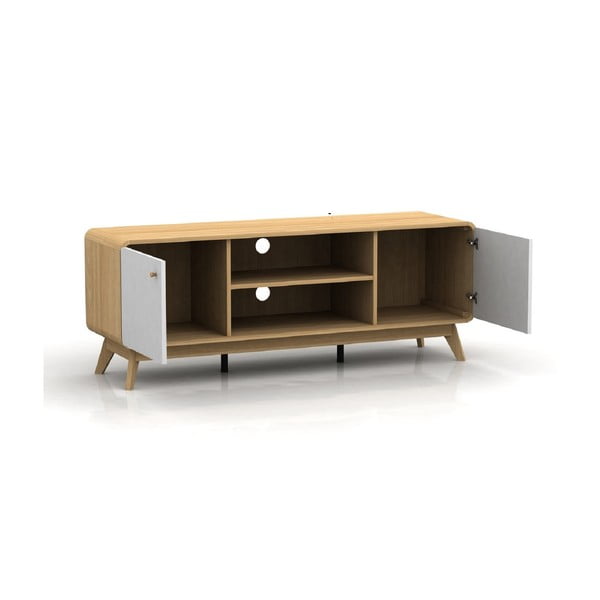 Tammedekooriga telerilaud valge-puiduvärvi 140x53 cm Caitlin – Støraa-image-2