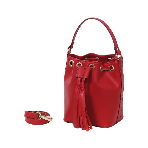 Červená kabelka z pravé kůže Andrea Cardone Red Julia