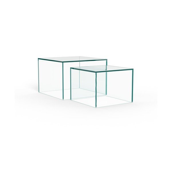 Klaasist diivanilauad 2tk komplektis 50x50 cm Dice - Actona-image-3