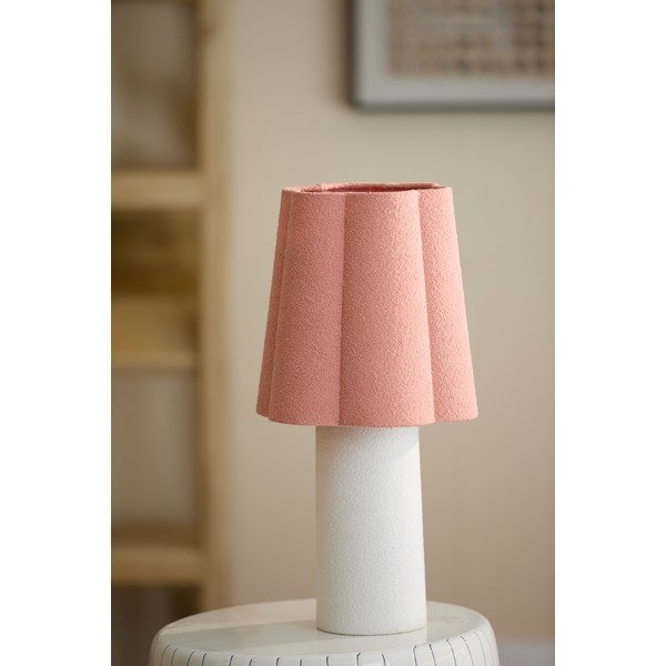 Lõhekarva/kreemika värvi laualamp tekstiilist varjuga (kõrgus 50 cm) Musaby - Light & Living-image-2